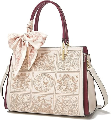 FOXLOVER Medium Tote Bag for Women Designer Vintage Satchel Handbags Top-handle Purses